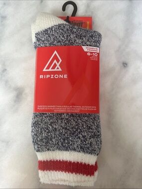 New Women's Ripzone Thermal Socks with Red Stripe